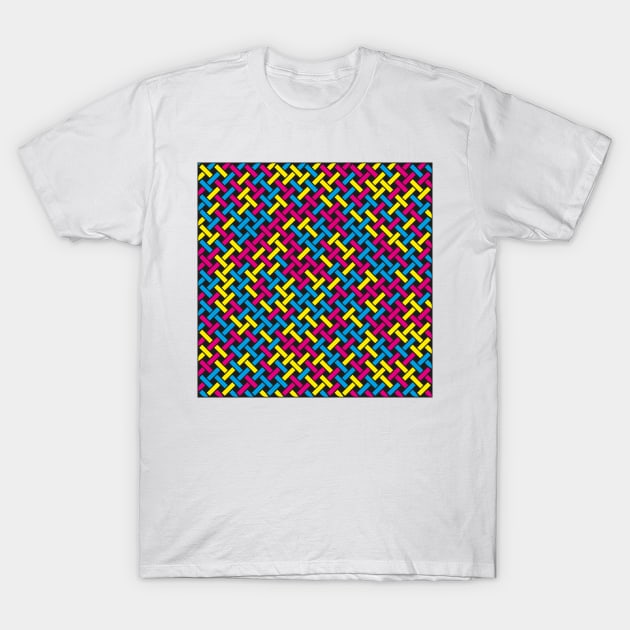 Weave Pattern (CMYK) T-Shirt by John Uttley